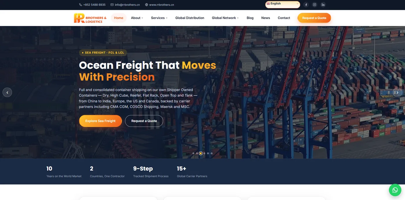 RR Brothers & Logistics website