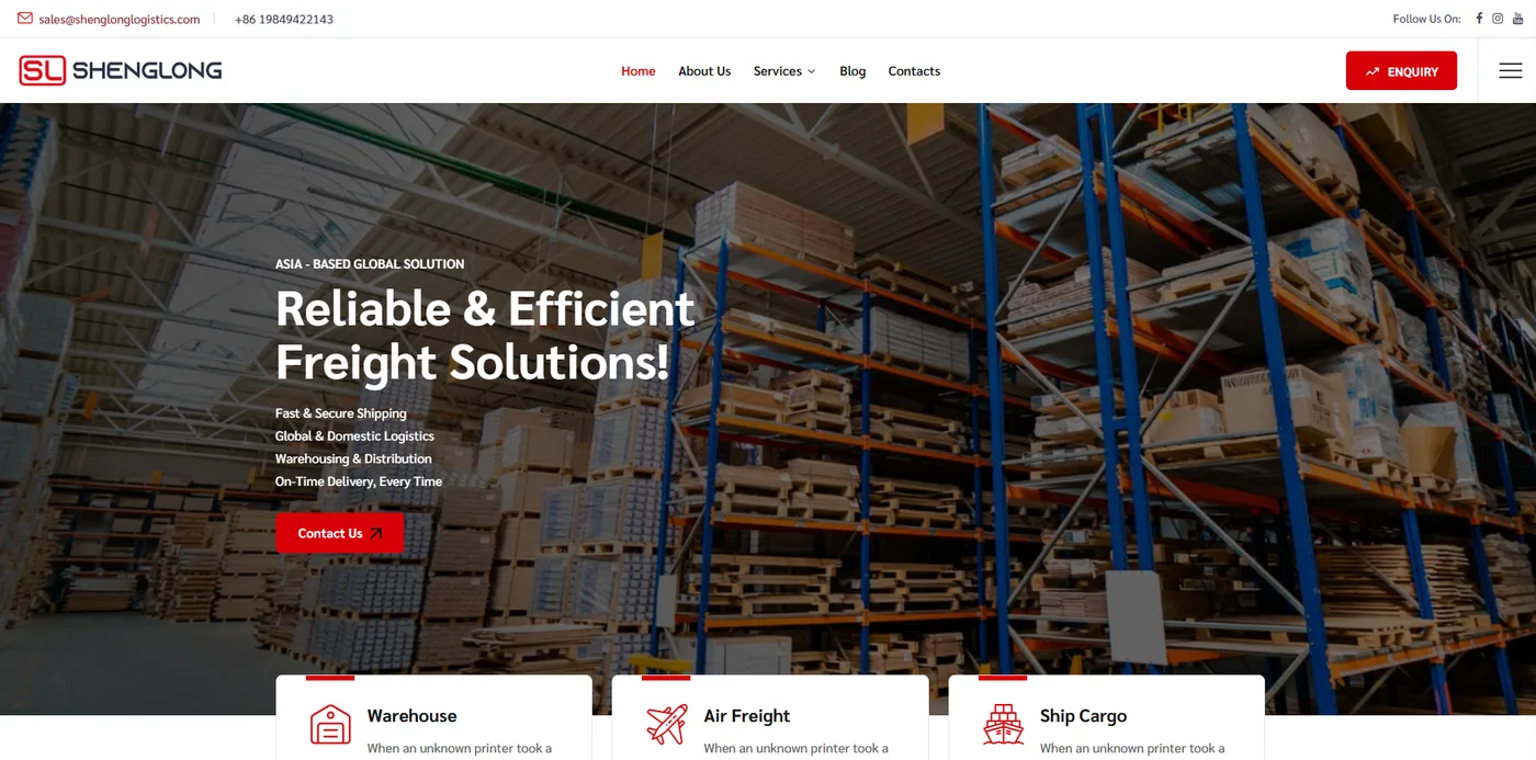 Shenglong Logistics website